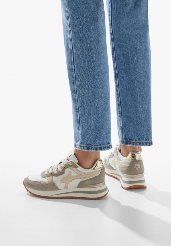 W6yz Sneakers in tessuto tecnico e suede Platino -YAK-W Affare Del Giorno