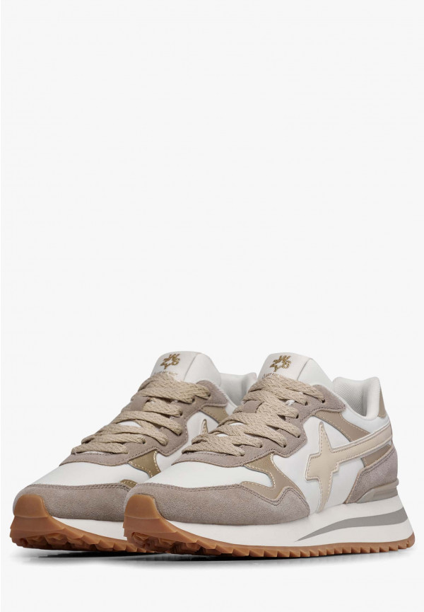 W6yz Sneakers in tessuto tecnico e suede Platino -YAK-W Affare Del Giorno