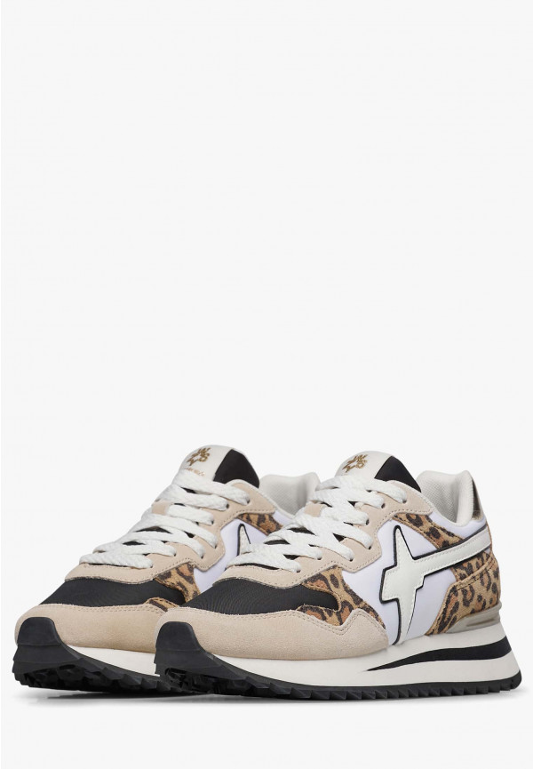 W6yz Sneakers in tessuto tecnico e suede Bianco-Grigio -YAK-W Sottocosto