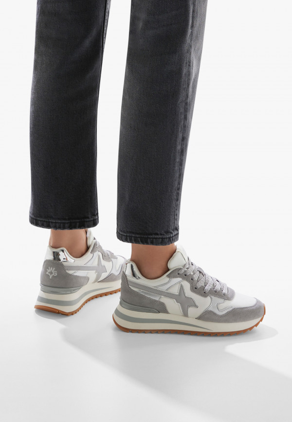 W6yz Sneakers in tessuto tecnico e suede Bianco-Grigio -YAK-W Convenienza