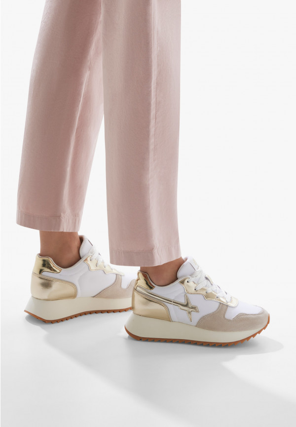W6yz Sneakers in suede e tessuto tecnico Bianco-Platino -JET-W Economico