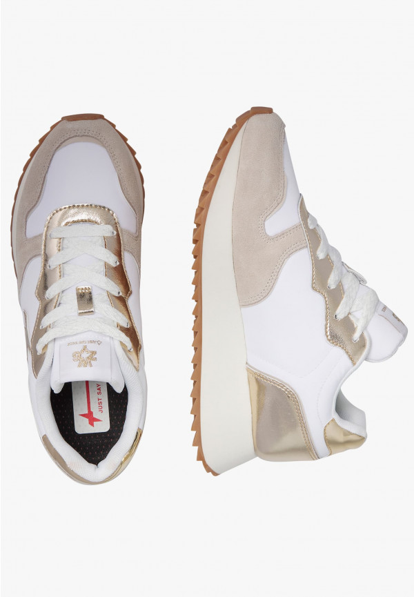 W6yz Sneakers in suede e tessuto tecnico Bianco-Platino -JET-W Economico