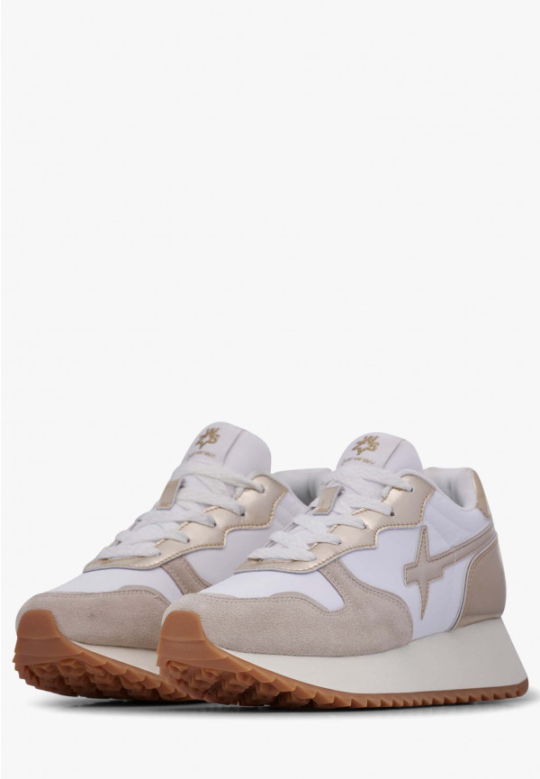 W6yz Sneakers in suede e tessuto tecnico Bianco-Platino -JET-W Economico