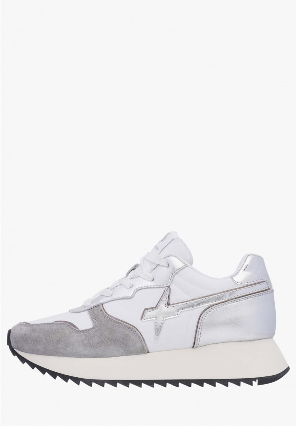 W6yz Sneakers in suede e tessuto tecnico Bianco-Argento -JET-W Online