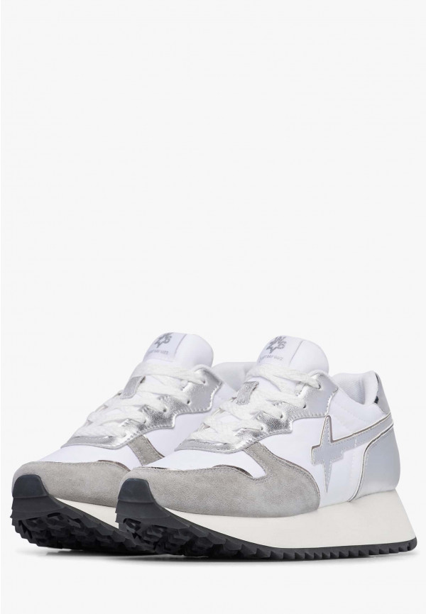 W6yz Sneakers in suede e tessuto tecnico Bianco-Argento -JET-W Online