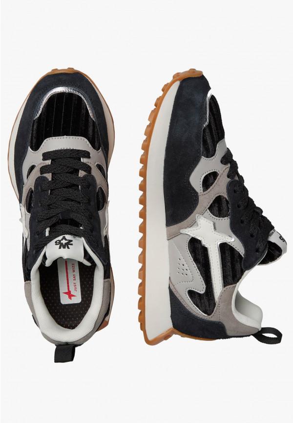 W6yz Sneakers in suede e tessuto tecnico Nero -LOOP-W Outlet