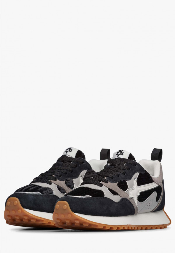 W6yz Sneakers in suede e tessuto tecnico Nero -LOOP-W Outlet
