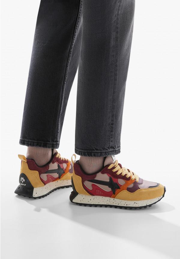 W6yz Sneakers in suede e tessuto tecnico Rosso -LOOP-W In Vendita