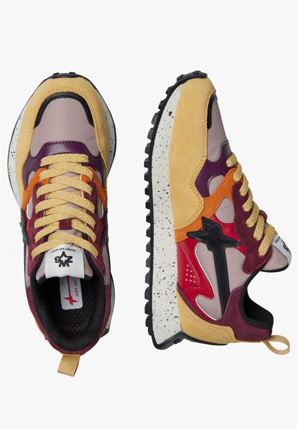 W6yz Sneakers in suede e tessuto tecnico Rosso -LOOP-W In Vendita