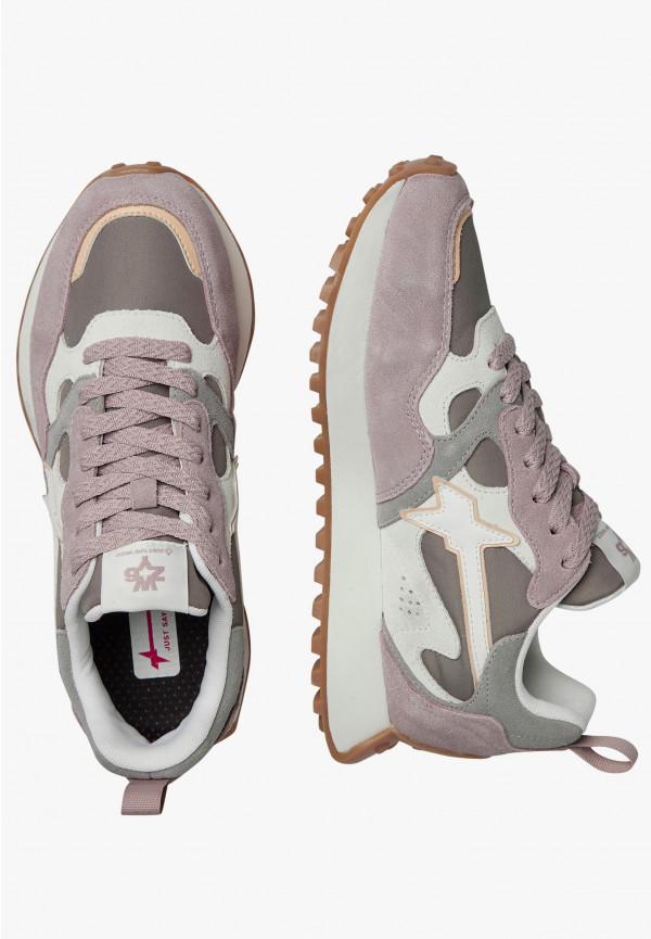 W6yz Sneakers in suede e tessuto tecnico Bianco-Grigio -LOOP-W Saldi