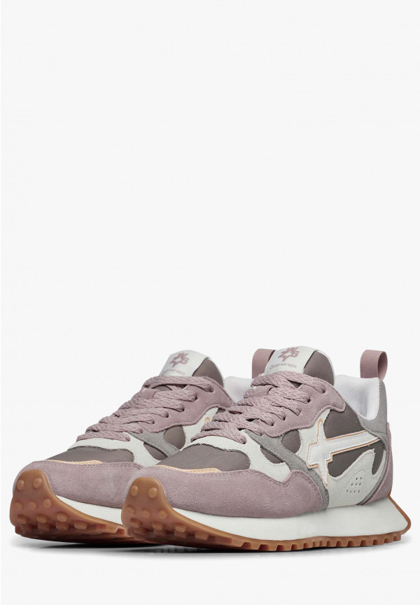 W6yz Sneakers in suede e tessuto tecnico Bianco-Grigio -LOOP-W Saldi
