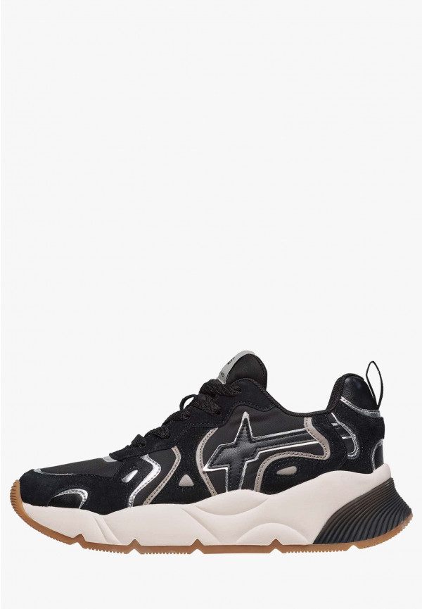 W6yz Sneakers in suede e tessuto tecnico Nero -SARAH-W