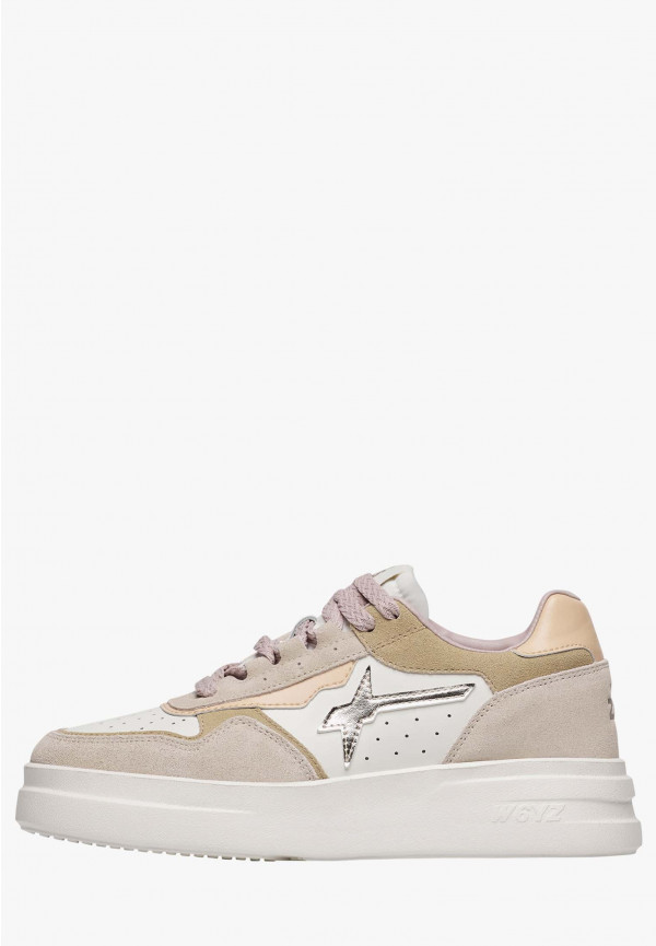 W6yz Sneaker in pelle e suede Bianco panna -XENIA W Vendita Calda