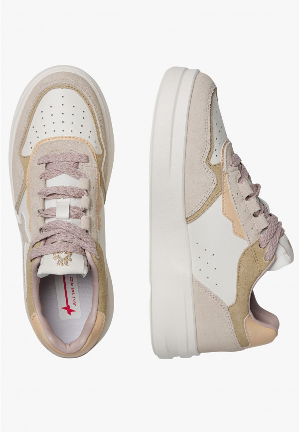 W6yz Sneaker in pelle e suede Bianco panna -XENIA W Vendita Calda