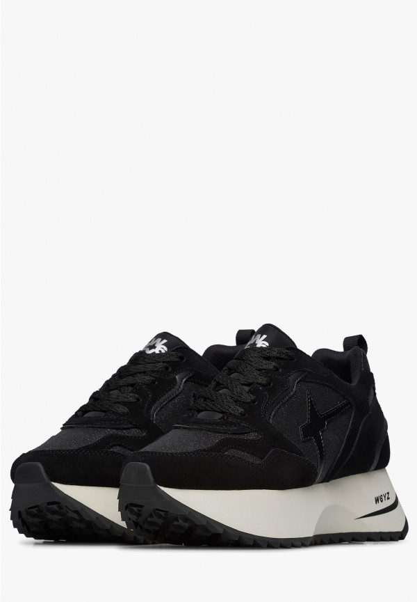 W6yz Sneakers in suede e tessuto tecnico con glitter Nero -ANNY 2 W I Più Venduti