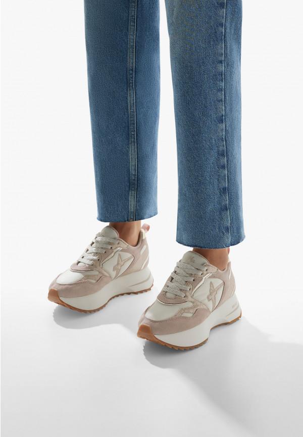 W6yz Sneakers in pelle e tessuto tecnico Rosa cipria -ANNY 2 W Vendite Flash