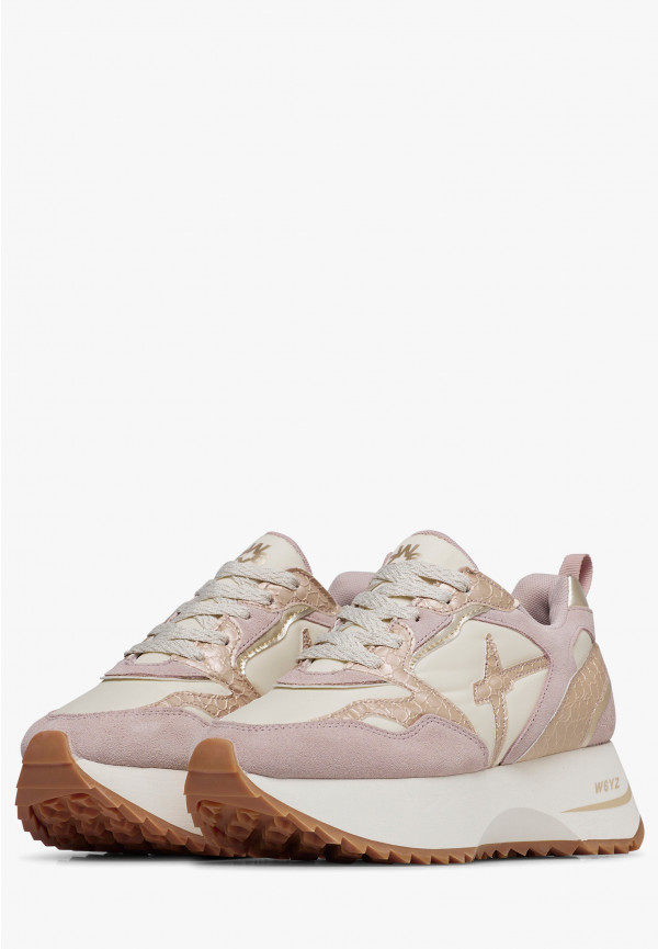 W6yz Sneakers in pelle e tessuto tecnico Rosa cipria -ANNY 2 W Vendite Flash