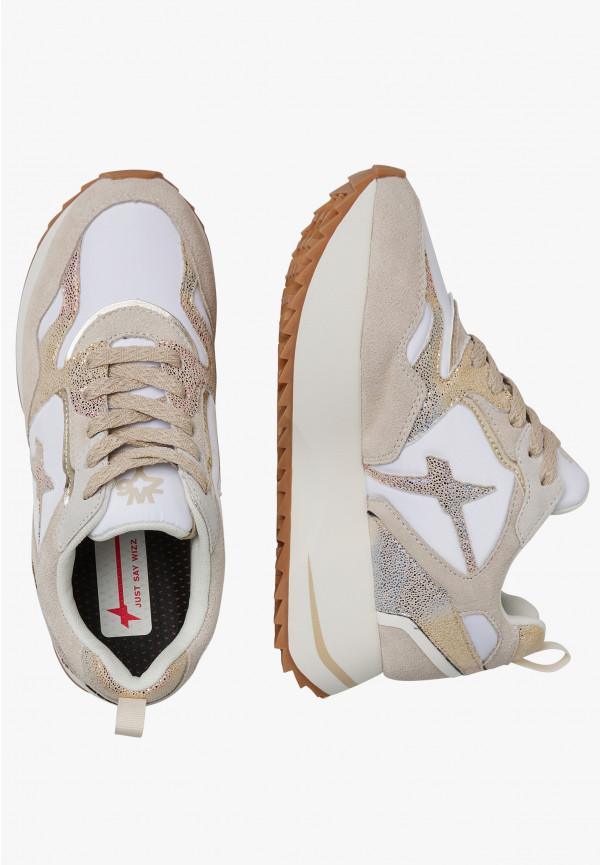 W6yz Sneakers in suede e tessuto tecnico Bianco-Beige -ANNY 2 W Negozio