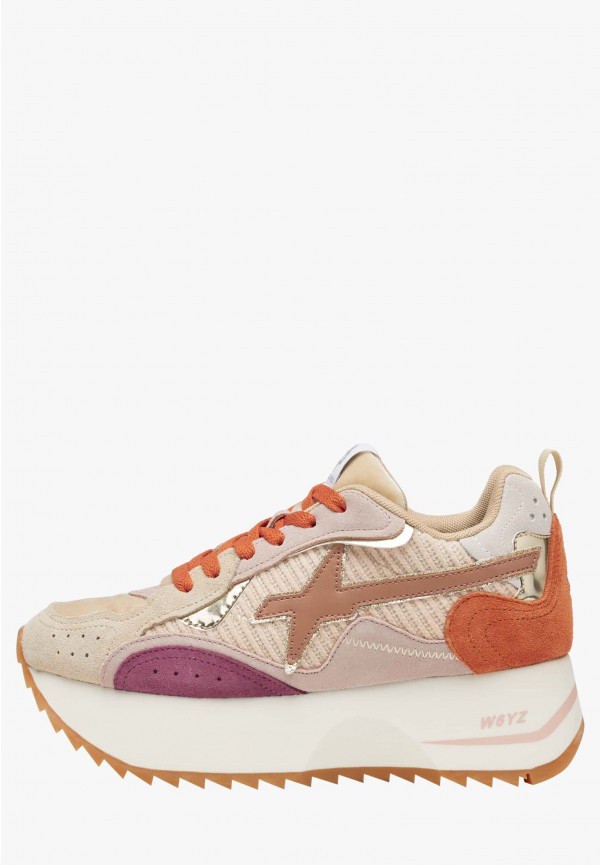 W6yz Sneakers in tessuto tecnico e suede Rosa -ANNY W Nuova
