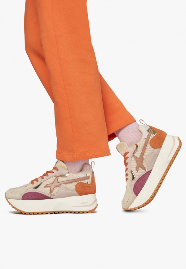 W6yz Sneakers in tessuto tecnico e suede Rosa -ANNY W Nuova