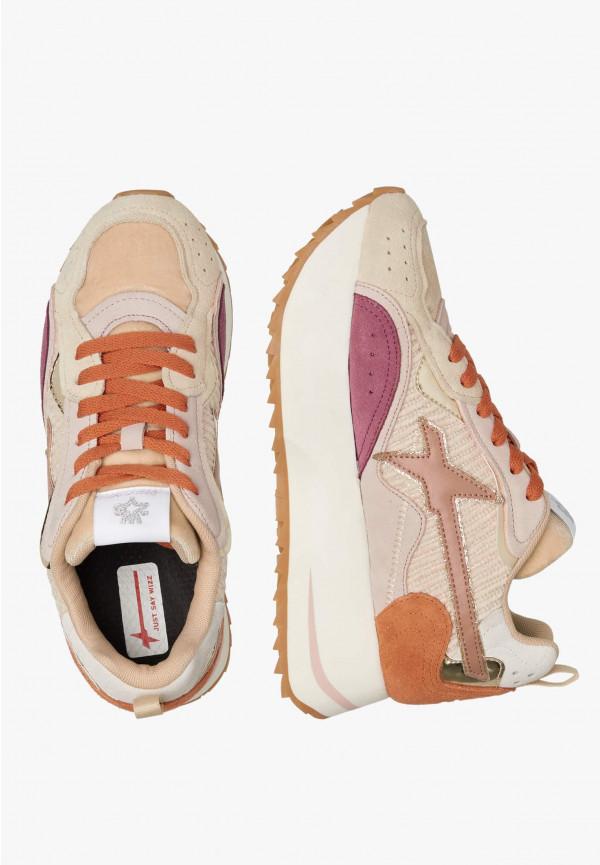 W6yz Sneakers in tessuto tecnico e suede Rosa -ANNY W Nuova