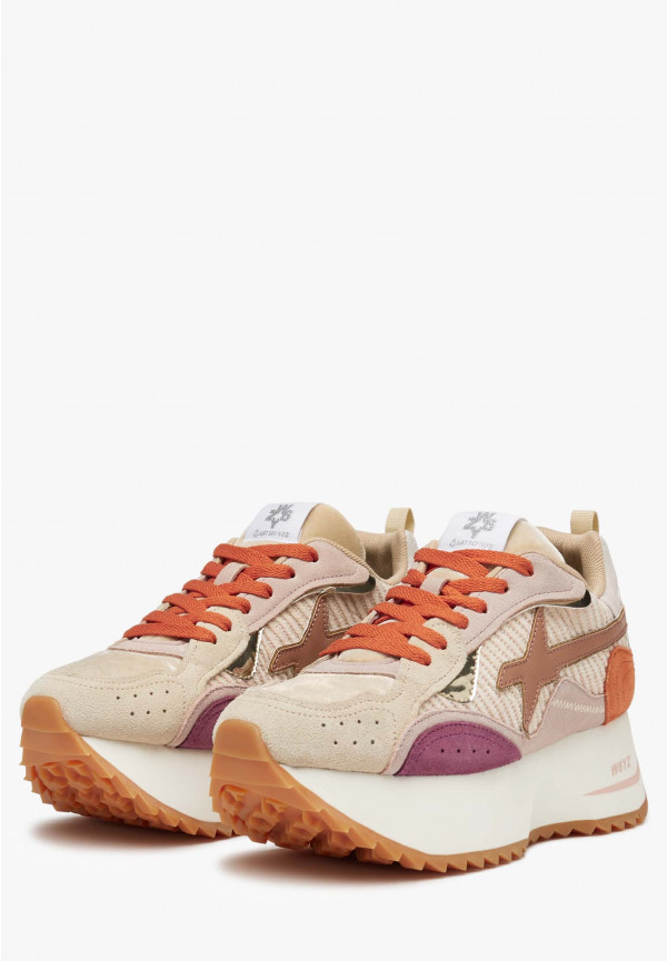 W6yz Sneakers in tessuto tecnico e suede Rosa -ANNY W Nuova