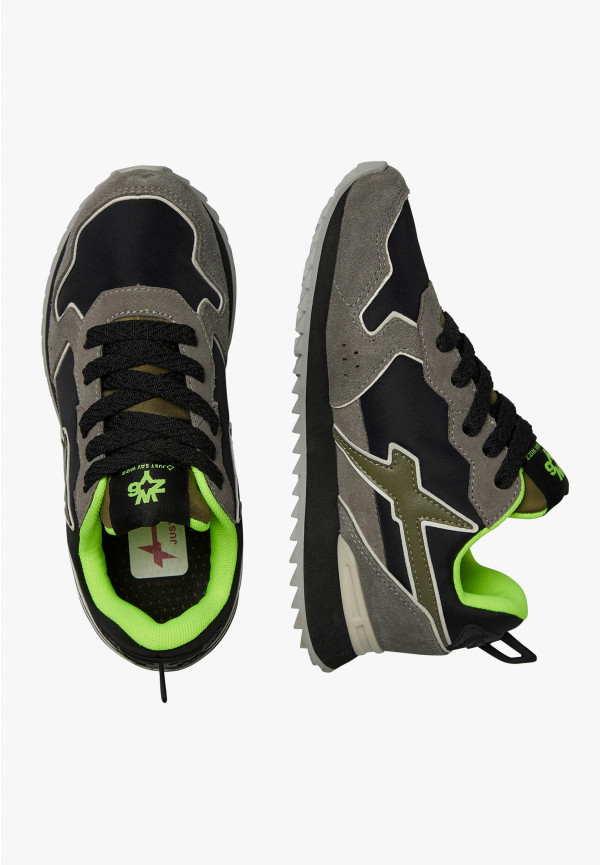 W6yz Sneakers in tessuto tecnico e suede Antracite -JET-J Nuovo
