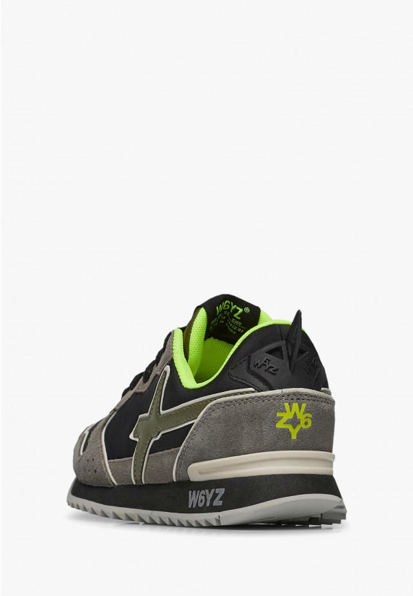 W6yz Sneakers in tessuto tecnico e suede Antracite -JET-J Nuovo