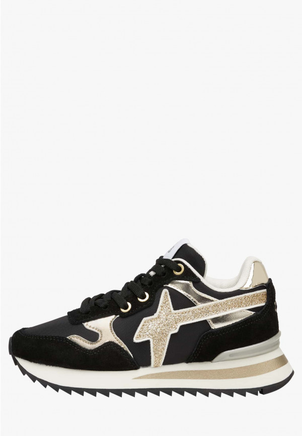 W6yz Sneakers in tessuto tecnico suede e pelle Nero -YAK-J Soddisfazione Garantita