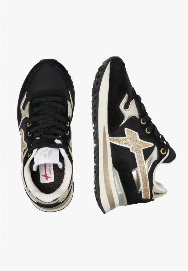W6yz Sneakers in tessuto tecnico suede e pelle Nero -YAK-J Soddisfazione Garantita