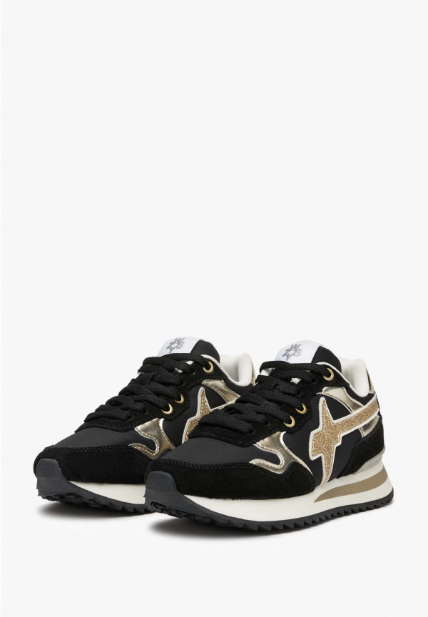 W6yz Sneakers in tessuto tecnico suede e pelle Nero -YAK-J Soddisfazione Garantita