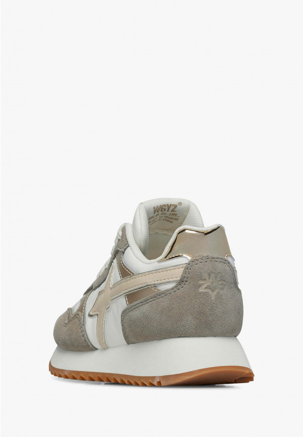 W6yz Sneakers in suede e tessuto tecnico Bianco-Marrone -YAK-J Qualità Garantita