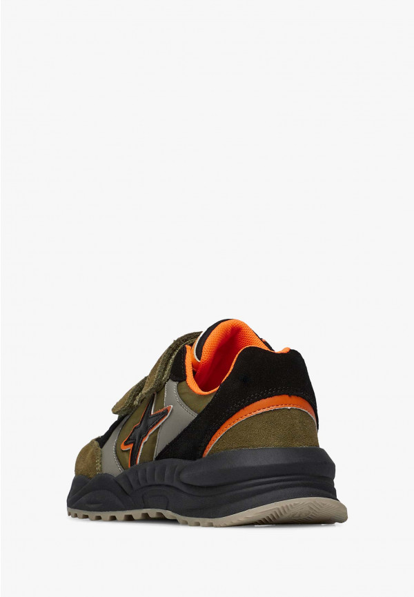 W6yz Sneakers in suede e tessuto tecnico Militare -CHEWINGUM JUNIOR VL Negozi Online