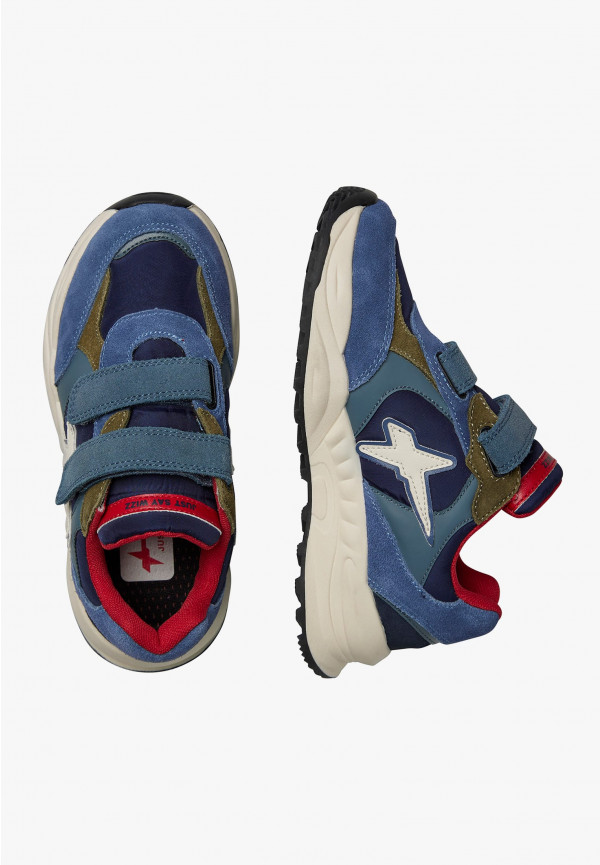 W6yz Sneakers in suede e tessuto tecnico Navy -CHEWINGUM JUNIOR VL Acquista Ora