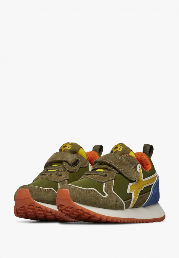 W6yz Sneakers in suede e tessuto tecnico Militare -JET-BABY Consegna Veloce
