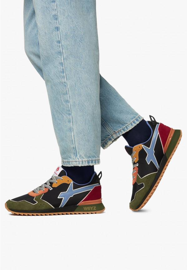 W6yz Sneakers in tessuto tecnico e suede Militare -JET-M Sottocosto