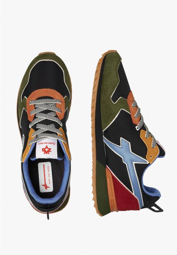 W6yz Sneakers in tessuto tecnico e suede Militare -JET-M Sottocosto