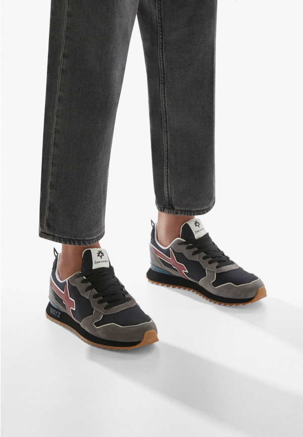 W6yz Sneakers in tessuto tecnico e suede Antracite -JET-M Economico