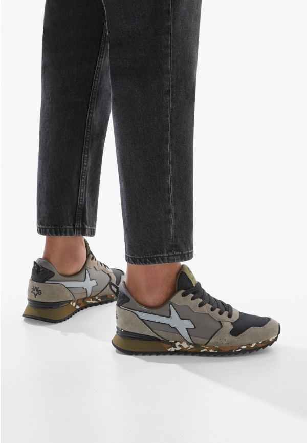 W6yz Sneakers in tessuto tecnico e suede Grigio-Nero -JET-M Outlet