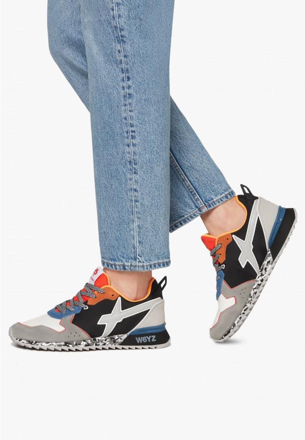 W6yz Sneakers in tessuto tecnico e suede Nero -JET-M In Vendita