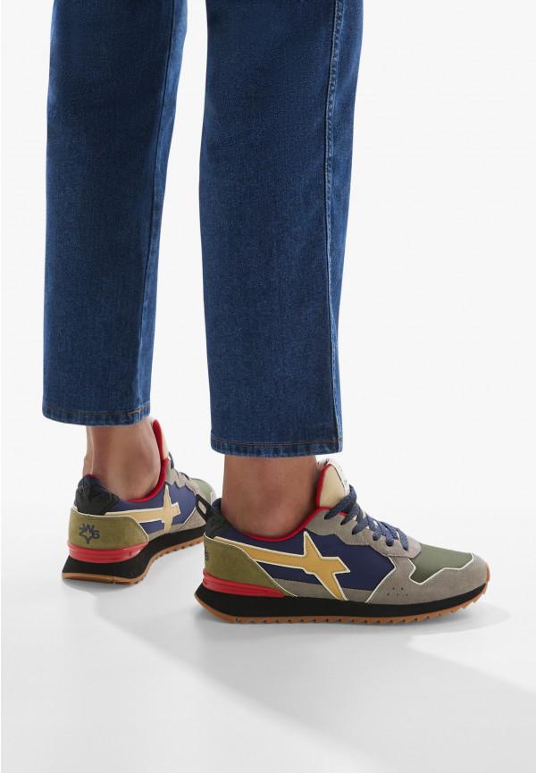 W6yz Sneakers in tessuto tecnico e suede Grigio-Blu -JET-M Offerte