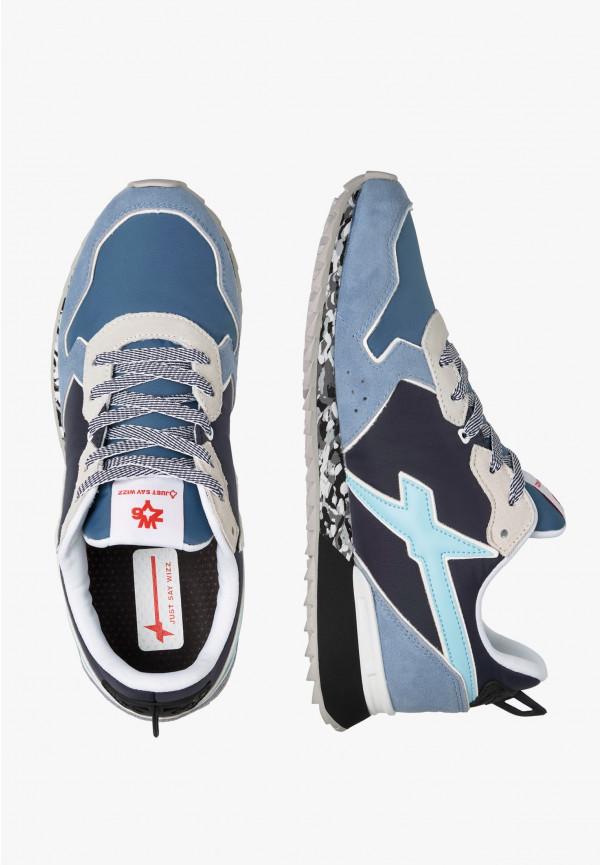 W6yz Sneakers in tessuto tecnico e suede Celeste -JET-M Vendita Calda