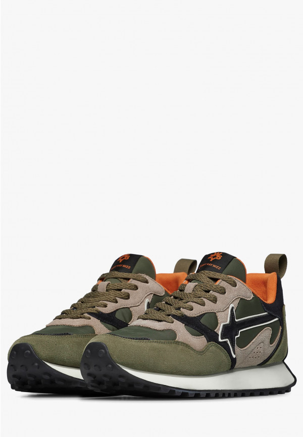W6yz Sneakers in suede e tessuto tecnico Militare -LOOP-M Vendite Flash