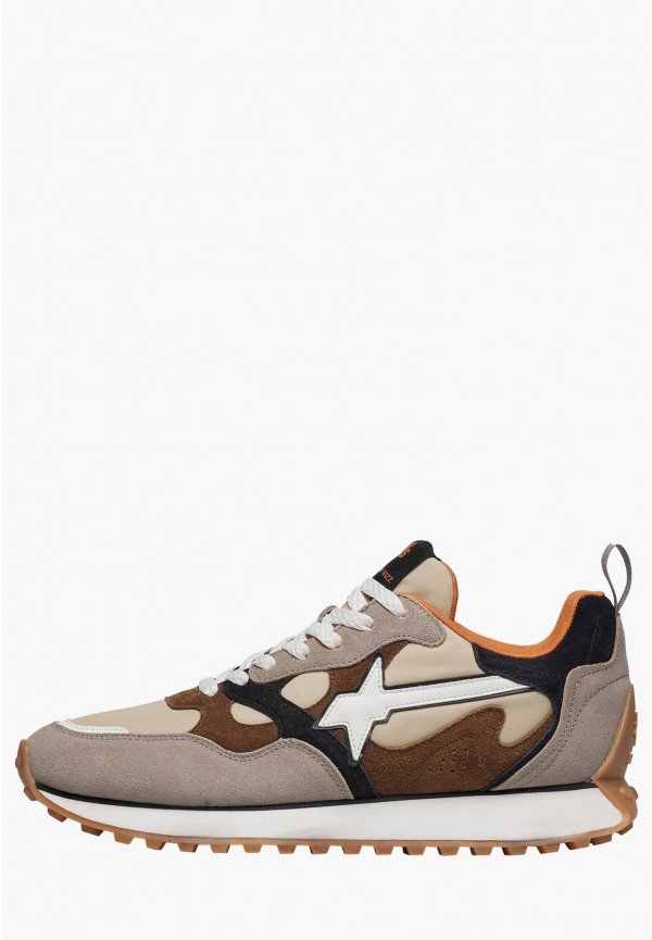W6yz Sneakers in suede e tessuto tecnico Tortora -LOOP-M Negozio