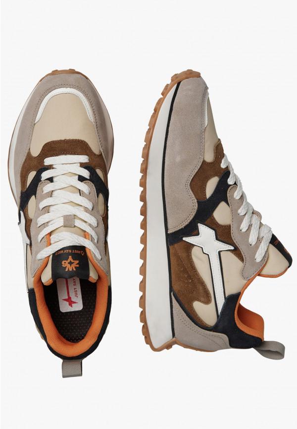 W6yz Sneakers in suede e tessuto tecnico Tortora -LOOP-M Negozio