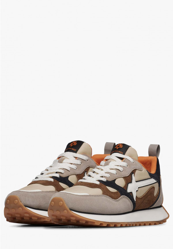 W6yz Sneakers in suede e tessuto tecnico Tortora -LOOP-M Negozio