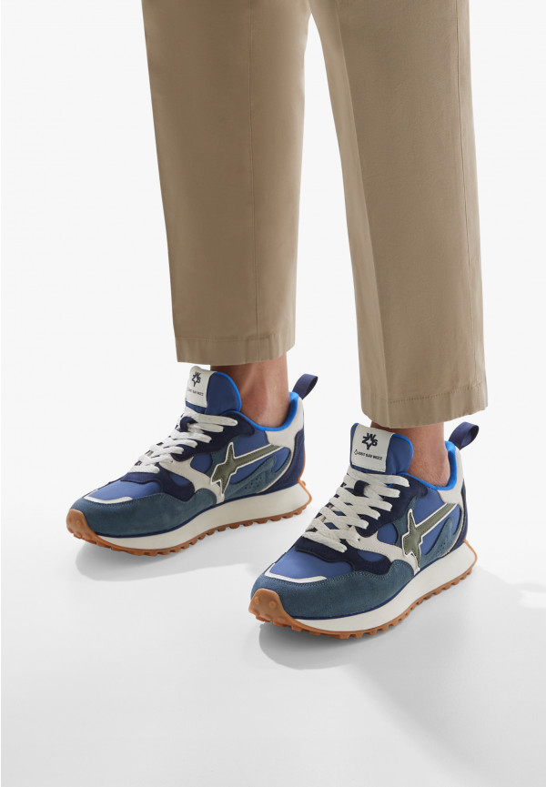 W6yz Sneakers in suede e tessuto tecnico Navy -LOOP-M In Saldo