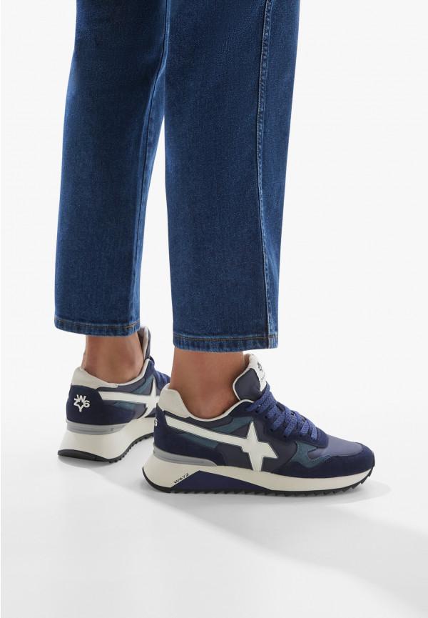 W6yz Sneakers in tessuto tecnico e suede Navy -YAK-M Qualità