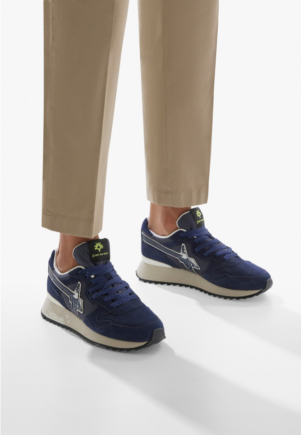 W6yz Sneakers in tessuto tecnico e suede Navy -YAK-M Vendita