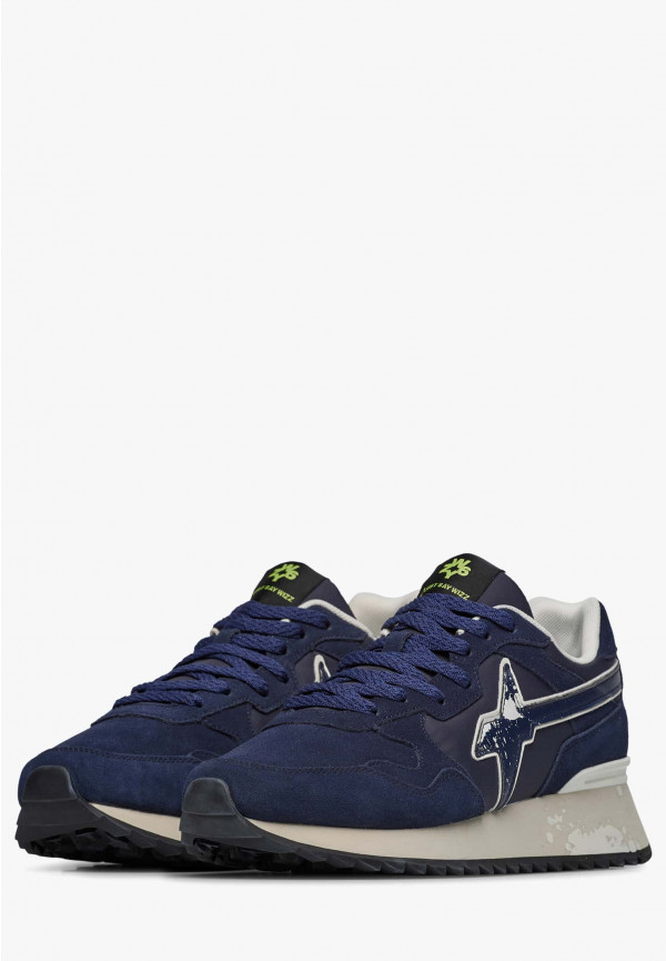 W6yz Sneakers in tessuto tecnico e suede Navy -YAK-M Vendita